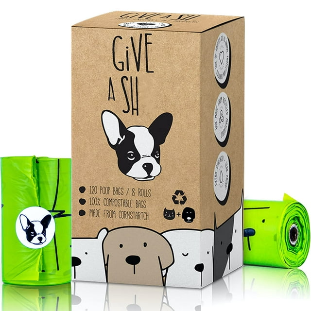 Bolsas para excrementos de perro G.A.S., 100% certificadas para uso doméstico, compostables, 120 unidades