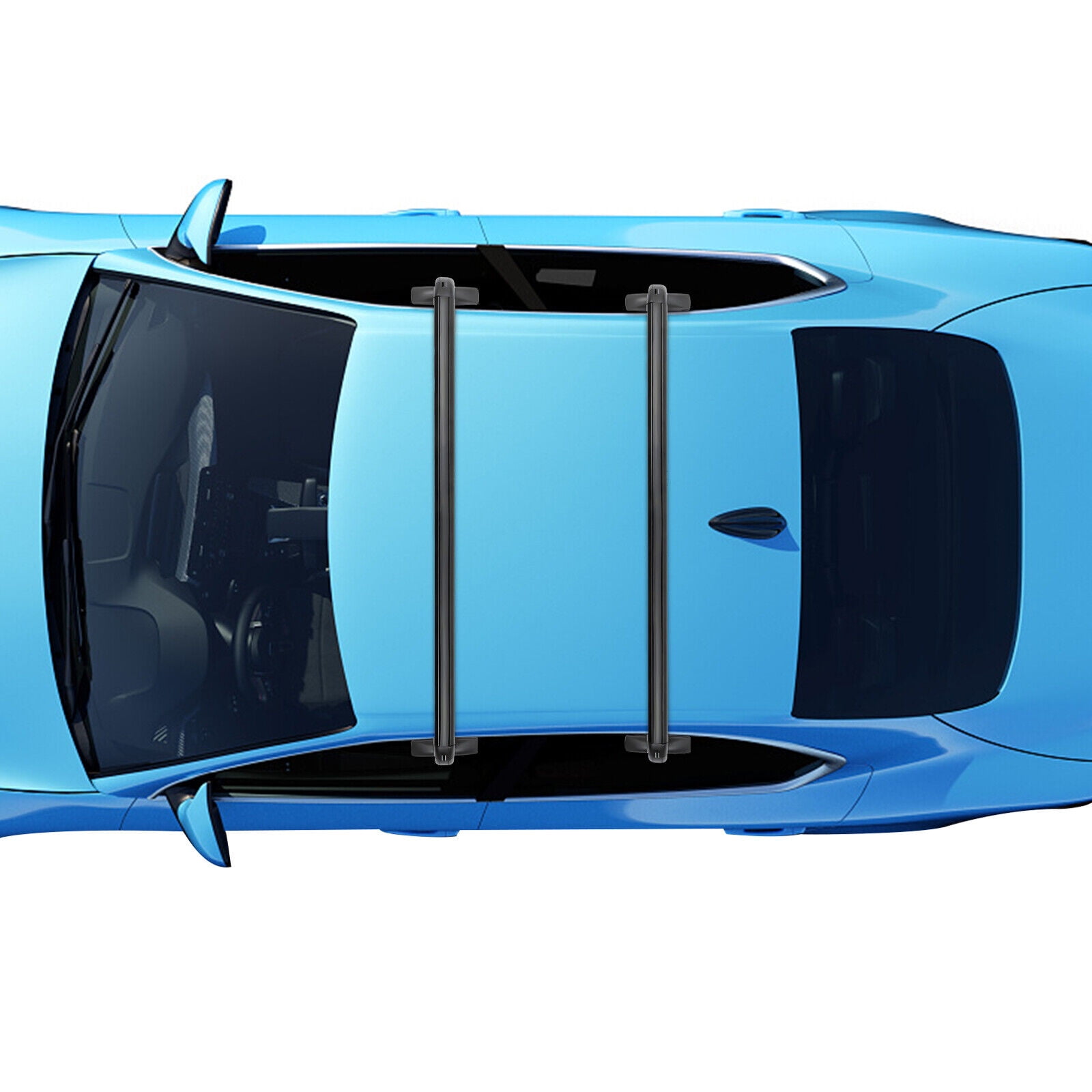 Roof Rack, Car Top Roof Rack Cross Bar Luggage Carrier Adjustable Window Frame Black Roof Bars (43.3'')