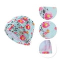 thumbnail image 3 of Unique Bargains 1 Pc Elasticity Plum Blossoms Pattern Swim Cap 5.91"x9.25" Light Blue, 3 of 6
