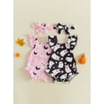 thumbnail image 3 of RUINIXCW Baby Girls Halloween Outfits Ghost Print Flying Sleeve Romper and Headband, 3 of 8
