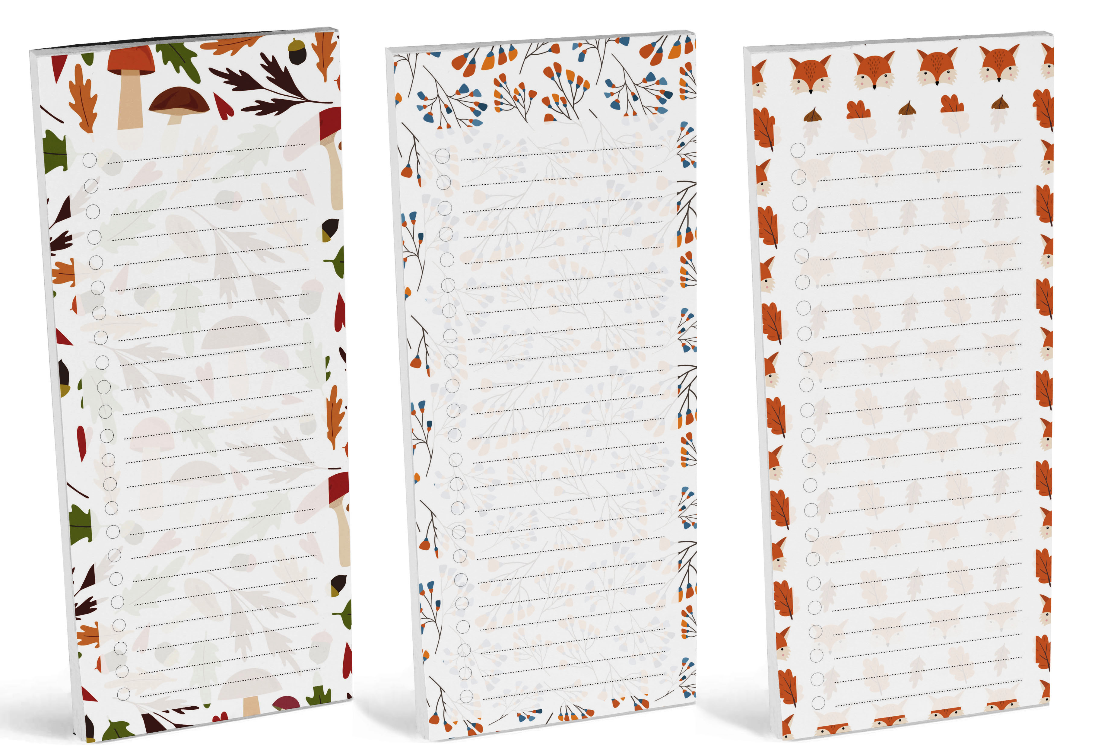 Inkdotpot Packof3MagneticFridge To-Do List Notepads,MagneticMemo Pads For Refrigerator,Leaves Design(50 Sheets Each)