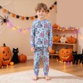 thumbnail image 5 of NOLDARES Toddler Girls Boys Halloween Pumpkin Pajamas Cotton Pjs for Boy Jammies Little Kids Sleepwear Clothes Sets(Sky Blue,6-7 Y), 5 of 9