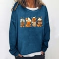 thumbnail image 1 of ICHUANYI Clearance Women Print Round-Neck Long Sleeve Loosen Single Sweatshirt Tops Pullover Blouse ICHUANYI "ICHUANYI", 1 of 5