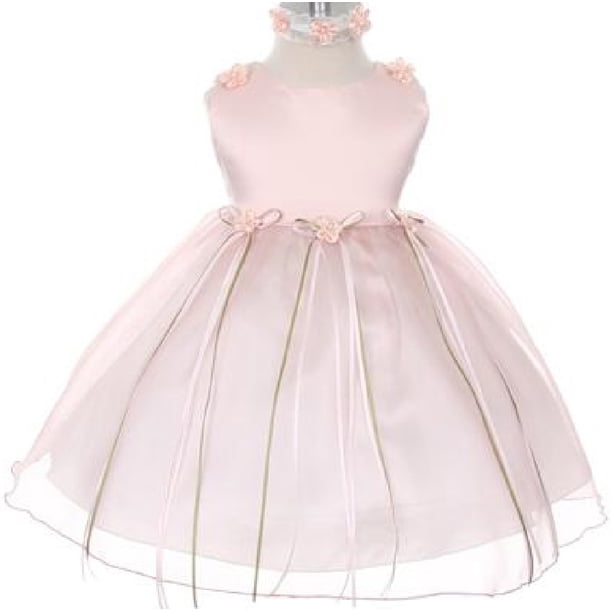 Blunight Collection Rosebud Flower Bow Ribbons Baby Little Girl