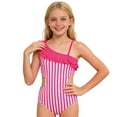 thumbnail image 2 of CAIXIA Girls One Piece Swimsuit Spaghetti Strap Little Girls Bathing Suits Contrast Trim Cutout Cute Ruffle Ruffle Butts Girls Swimsuits Soft Padded Swimwear,3-4 Years, 2 of 8