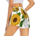 thumbnail image 4 of Picia Plump Sunflower And Sketch Pattern Women's 2 in 1 Athletic Running Shorts High Waisted Workout Casual Gym Sweat Shorts with Comfy Liner Zipper Pockets-X-Large, 4 of 9