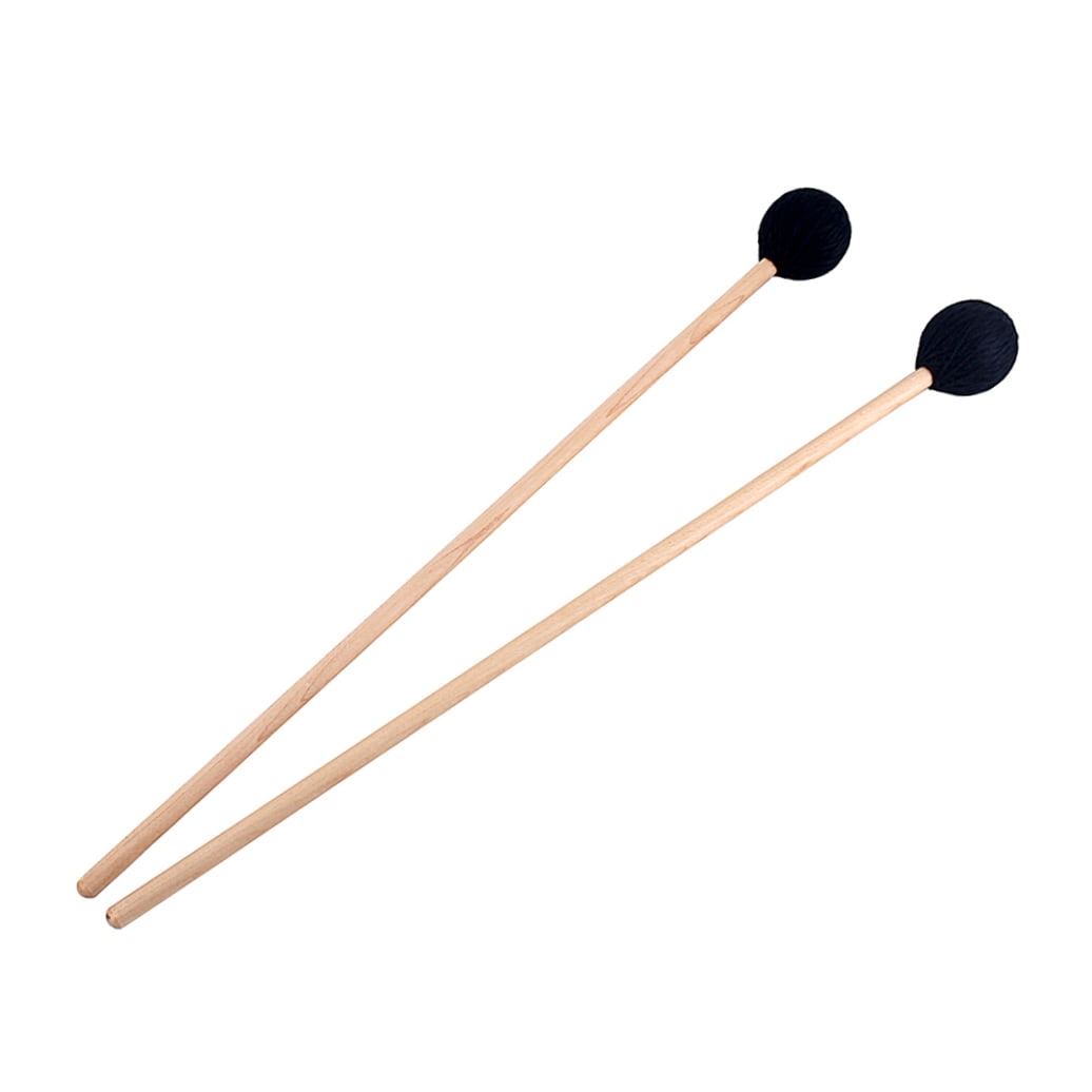 FOMIYES Drumsticks Mallets Wooden Handle Black 2Pcs