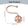 thumbnail image 3 of Aonity 12*Hollow Ball Metal Shower Curtain Hooks， Growment Rose Gold Shower Curtain Hooks Rings Set of 12 Decorative Shower Curtain Hooks Rustproof Shower Rings for Bathroom, 3 of 9