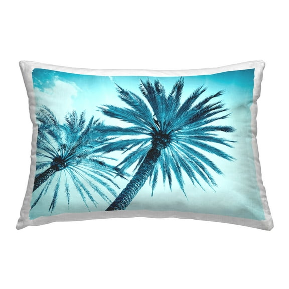 Stupell Industries Blue Tropical Palms Decorative Printed Throw Pillow Design by Tai Prints