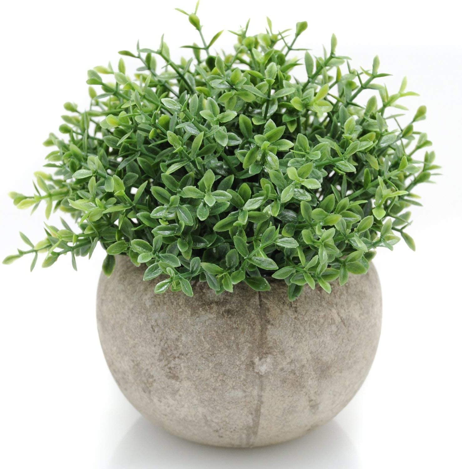 Velener Mini Plastic Artificial Plants Benn Grass in Pot for Home Decor Green 
