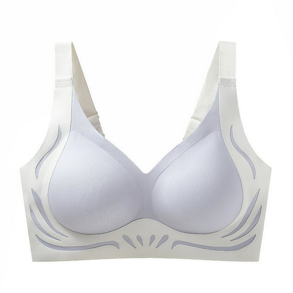 Full Coverage Bra for Women Padded Support Bra Wireless No Underwire Wide Strap Bra Everyday Comfort Bralette Top