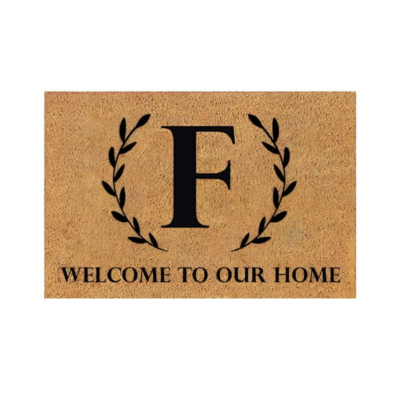 DERONA 15*23" Door Mat Outdoor Entrance Entryway Front Porch Rugs Anti Bottom Floor Indoor Outdoor Carpet for Farmhouse Patio Home Decor Large Door Mat Outside Entrance With Initial