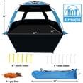 thumbnail image 6 of Pop Up Beach Tent Sun Shade Shelter for 3-4/5-6 Person, UV Protection, Extendable Floor with 3 Ventilating Windows Plus Carrying Bag, Stakes, 6 of 14
