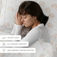 thumbnail image 6 of 100% Cotton Flannel Bed Sheets Set for King Size Bedding in Flower Bunch Pink by Comfort Canopy, 6 of 15