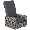 thumbnail image 1 of CoSoTower Outdoor Rattan Wicker Lounge Chair with Footrest & Soft Cushion for Patio, Garden, Backyard, Grey, 1 of 7