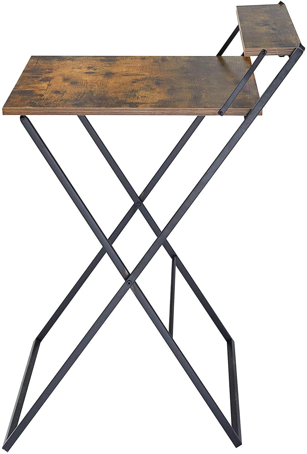 Urban Shop 2-Tier Wood and Steel Folding Desk