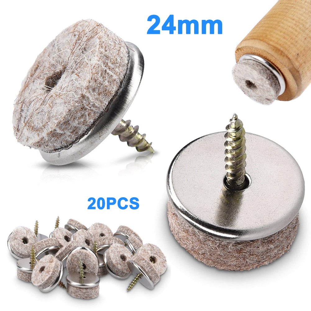 20Pcs Furniture Felt Glides with Screw Chair Glider Set Floor