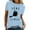 Blue, variant on LUOGENLI Female T-shirts for Womens Womens Spring Summer Cats Printed Short Sleeve O Neck T Shirt Top Womens Funny T-shirts Graphic Tees Summer Clothes Grey XXL