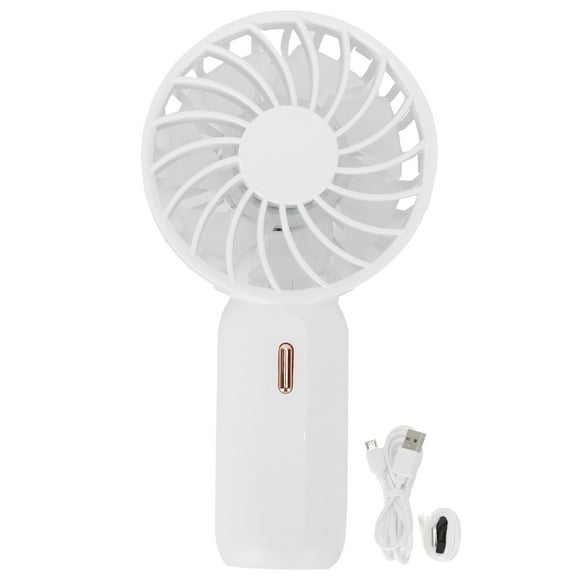 Ventilador portátil de mano con viento mejorado, recargable por USB para viajes, oficina, estudio (blanco)