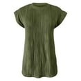 thumbnail image 3 of Ruyang Women's Summer Tops 2024 Short Sleeved Solid Color Round Neck Loose T Shirt Top Women Short Sleeve Shirts Cotton, 3 of 4