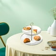 thumbnail image 2 of Aihimol 2 Tier Cake Stand,Dessert Stand,Cupcake Stand,Tea Party Pastry Serving Platter,Food Display Stand for Tea/Coffee/Birthday/Wedding/Women/Afternoon/Gift - White, 2 of 6