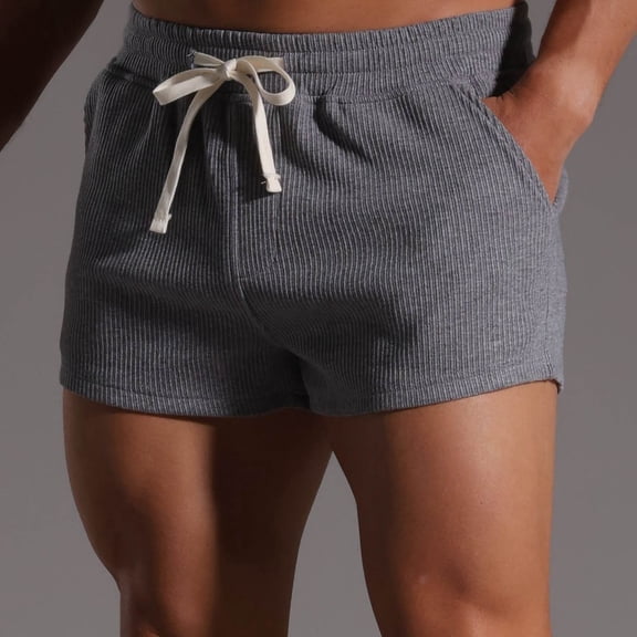 Yaoyar Men's Summer Striped Short Shorts Solid Color Active Lightweight 2 Inch Inseam Casual Sport Bottoms