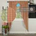 thumbnail image 6 of VHC Brands Sawyer Mill Plaid Cotton Farmhouse Curtains Rod Pocket Drawstring Ties Prairie Panel Pair, Red, 6 of 6