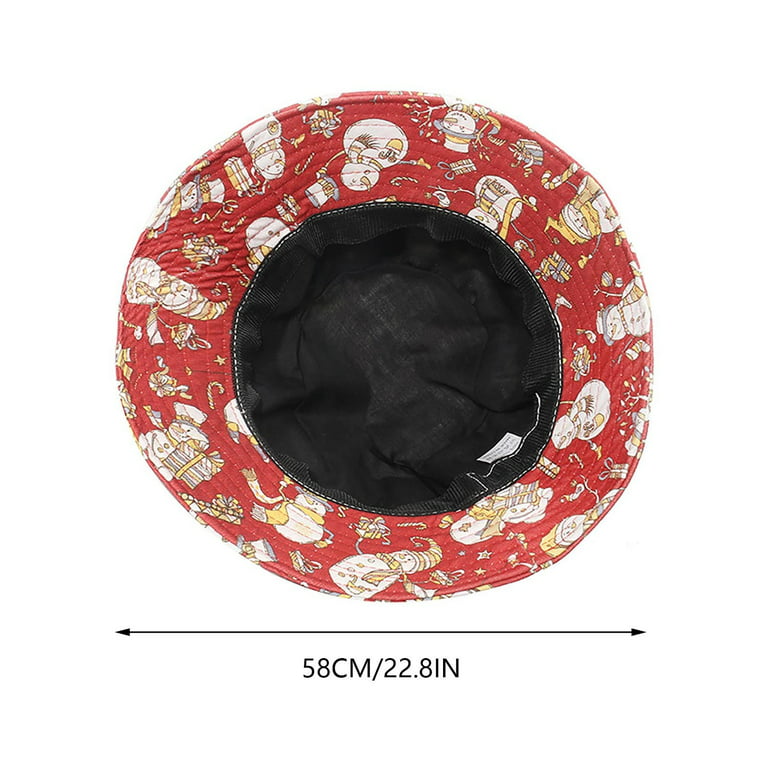 New Santa Claus Little Deer Snowman Printed Pot Hat Fisherman\'s Hat For Men  And Women