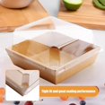 thumbnail image 3 of 100Pack Paper Charcuterie Boxes with Clear Lids,4.7 Inch Disposable Square Bakery Boxes,Small Dessert Boxes To Go Food Containers with Twine for Charcuterie Sandwich Strawberries Cookie(Brown), 3 of 7