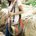 thumbnail image 3 of JennyShop Canvas Purse Cotton Satchel, Pretty Shoulder Bag for Women,Hippie Crossbody Bagm,Bohemian Handbag Printed Pattern Hobo Bag, 3 of 7