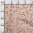 thumbnail image 1 of oneOone Viscose Chiffon Peach Fabric Flower & Leaves Watercolor Dress Material Fabric Print Fabric By The Yard 42 Inche Wide, 1 of 4