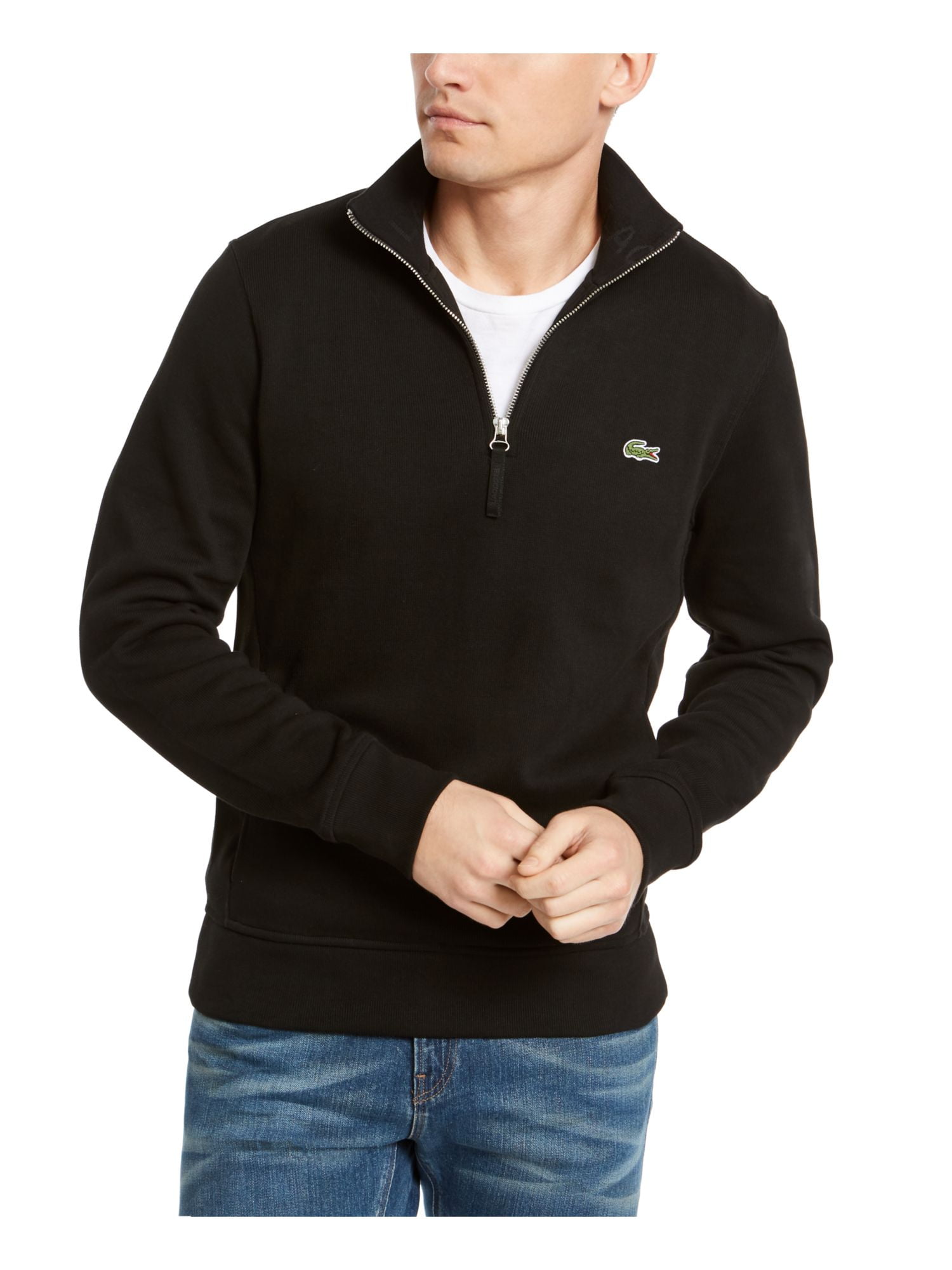LACOSTE Mens Black Long Sleeve Classic 