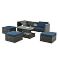 thumbnail image 2 of Patio Furniture Set, Outdoor Seasonal PE Wicker Furniture Set, 5 Pieces Patio conversation Set With Plywood & Adjustable Coffee Table, 2 of 7