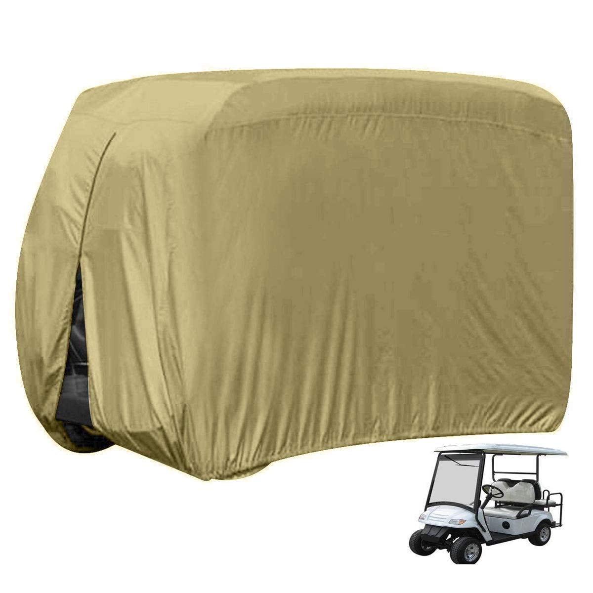 Herchr Golf Cart Protector Durable Waterproof 4 Passenger Storage Cover Car For Ez Go Club Yamaha Com - Seat Covers For 2010 Yamaha Golf Cart