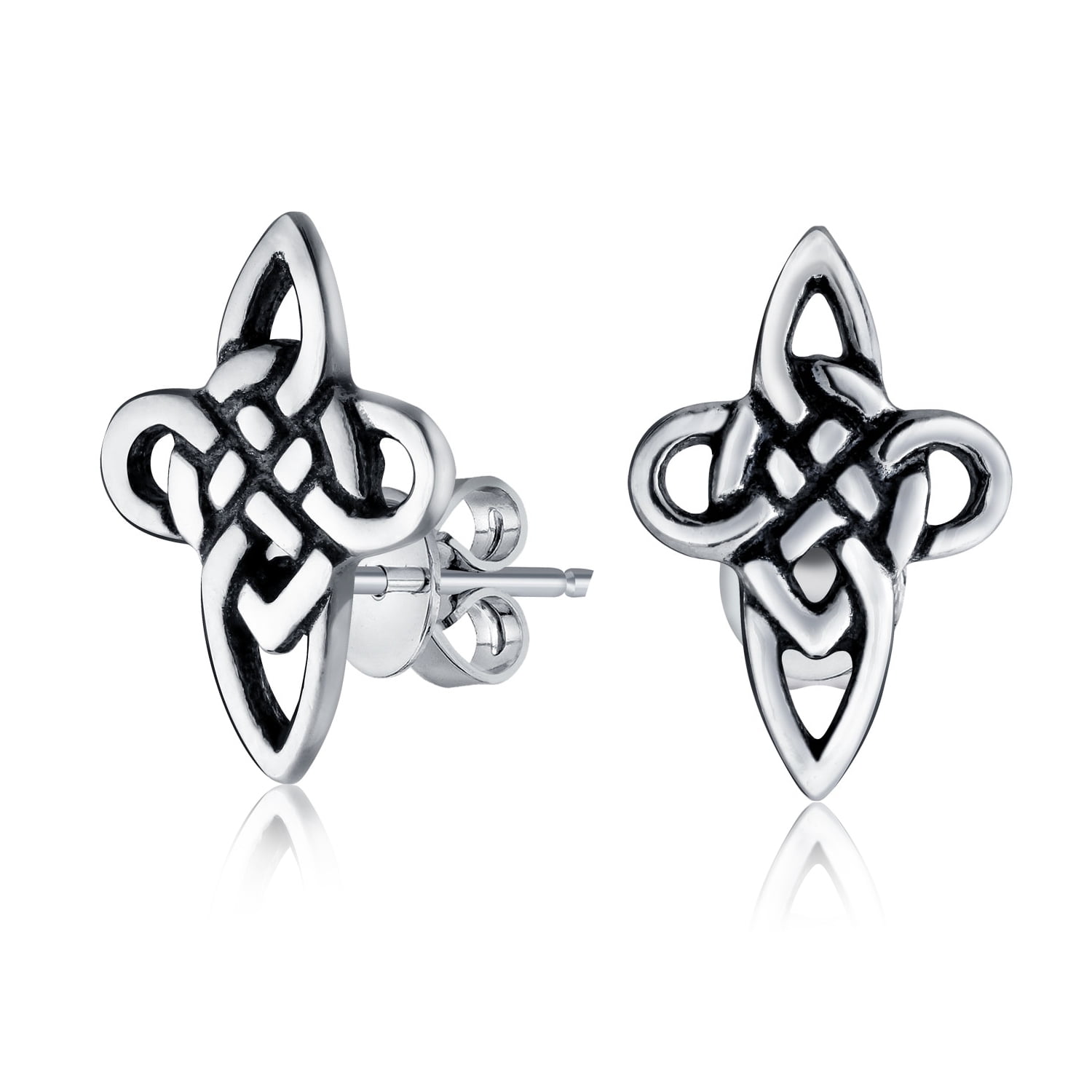 Irish Celtic Silver Treskele Drop Earrings | Celtic Desire Jewellery