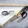 thumbnail image 4 of QQTDFG Men Women Stainless Steel Square Shape Signet Simple Wedding Statement Ring-Shape A-Gold-10, 4 of 9