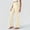 Beige, variant on Womens Wide Leg Casual Sweat Pants - Elastic Waist Fashion Athletic Lounge Pants with Pockets, Wide Leg Linen Pants, Relaxed Ankle Length Plain Joggers Sweat Pants for Spring Summer Green Size:XL