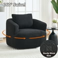 thumbnail image 2 of Swivel Accent Chair,360° Round Upholstered Armchair with One Soft Pillow,Teddy Fleece High-Resilience Sponge Single Sofa for Living Room, Bedroom, Apartment,No Assembly,Black, 2 of 12
