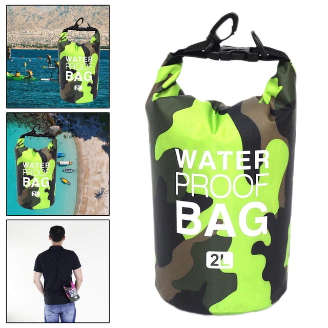 Small 2L Waterproof Dry Bag Crossbody small 2l for Shoulder Bag for Kayaking Green