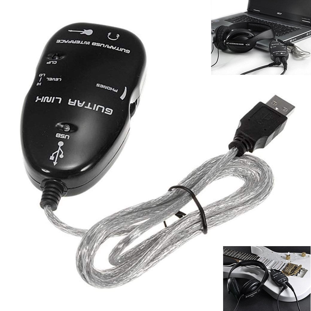 Guitar to USB PC Mac MIDI Interface Link Audio Adapter Guitar Amp Bass ...