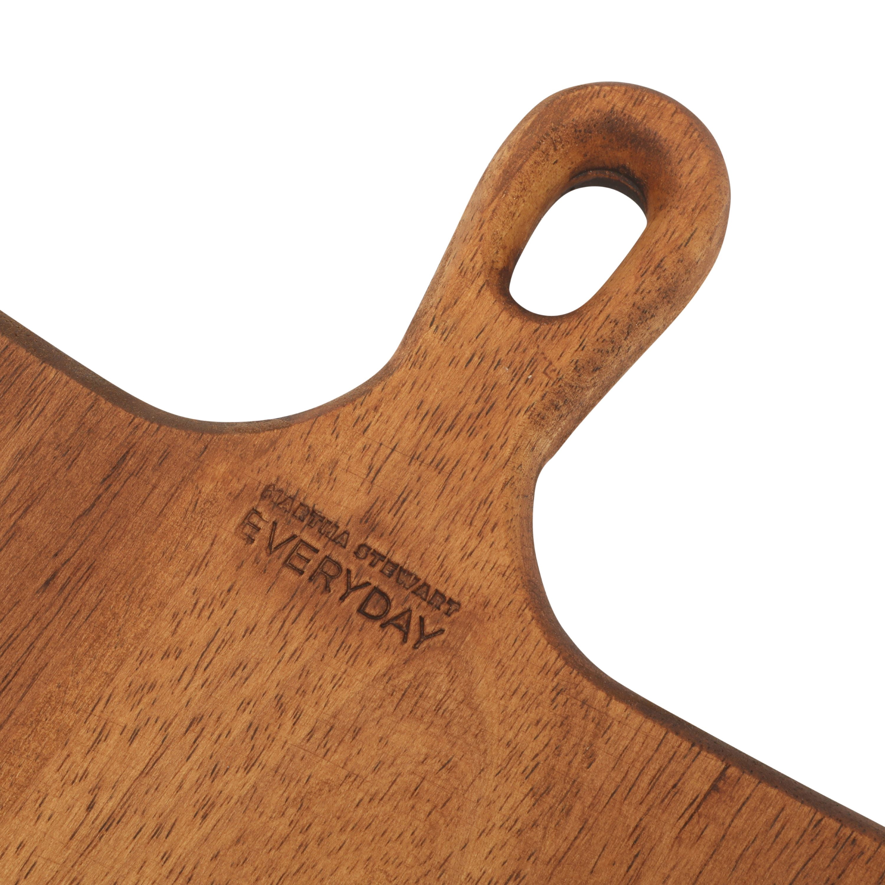 Martha Stewart Everyday Westhaven 4"x 9.5" Acacia Wood Cutting Board for Kitchen Chopping Board
