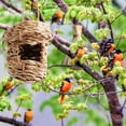 thumbnail image 3 of Ruifaya Hummingbird birds House Hand-woven Straw Birdhouses Hanging Nests House W0N9., 3 of 9
