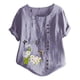 thumbnail image 1 of Gibobby Casual Playera de Manga Corta para Mujer Nueva camiseta algodón informal con estampado Retro literario y artístico elegante para mujer(Morado,XL), 1 of 4