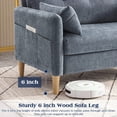 thumbnail image 3 of BedLuxury 47'' Wide Loveseat, 2-seat Chenille sofa with 2 Pillows for Living Room and Small Spaces, Blue, 3 of 10
