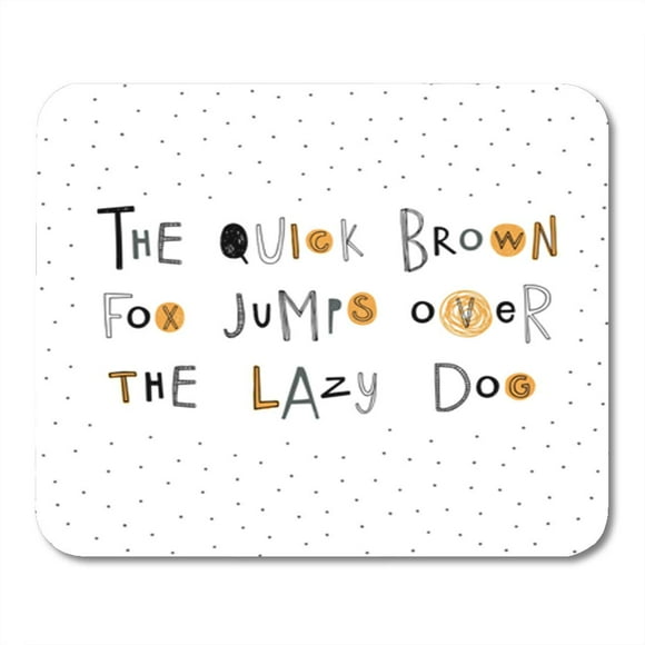 NUDECOR The Quick Brown Fox Jumps Over Lazy Dog Doodle ABC Mousepad Mouse Pad Mouse Mat 9x10 inch