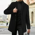 thumbnail image 2 of Dpytoraw Men Winter Coat Lapel Collar Long Sleeve Padded Leather Jacket Vintage Thicken Coat Sheepskin Jacket Short Coat, 2 of 5
