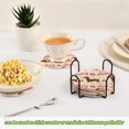 thumbnail image 6 of Haosy Set of 6 Drink Woven Coaster with Holder Heat Resistant Non-Slip Bar Coasters 4 Inches Dachshund and Cherry, 6 of 7