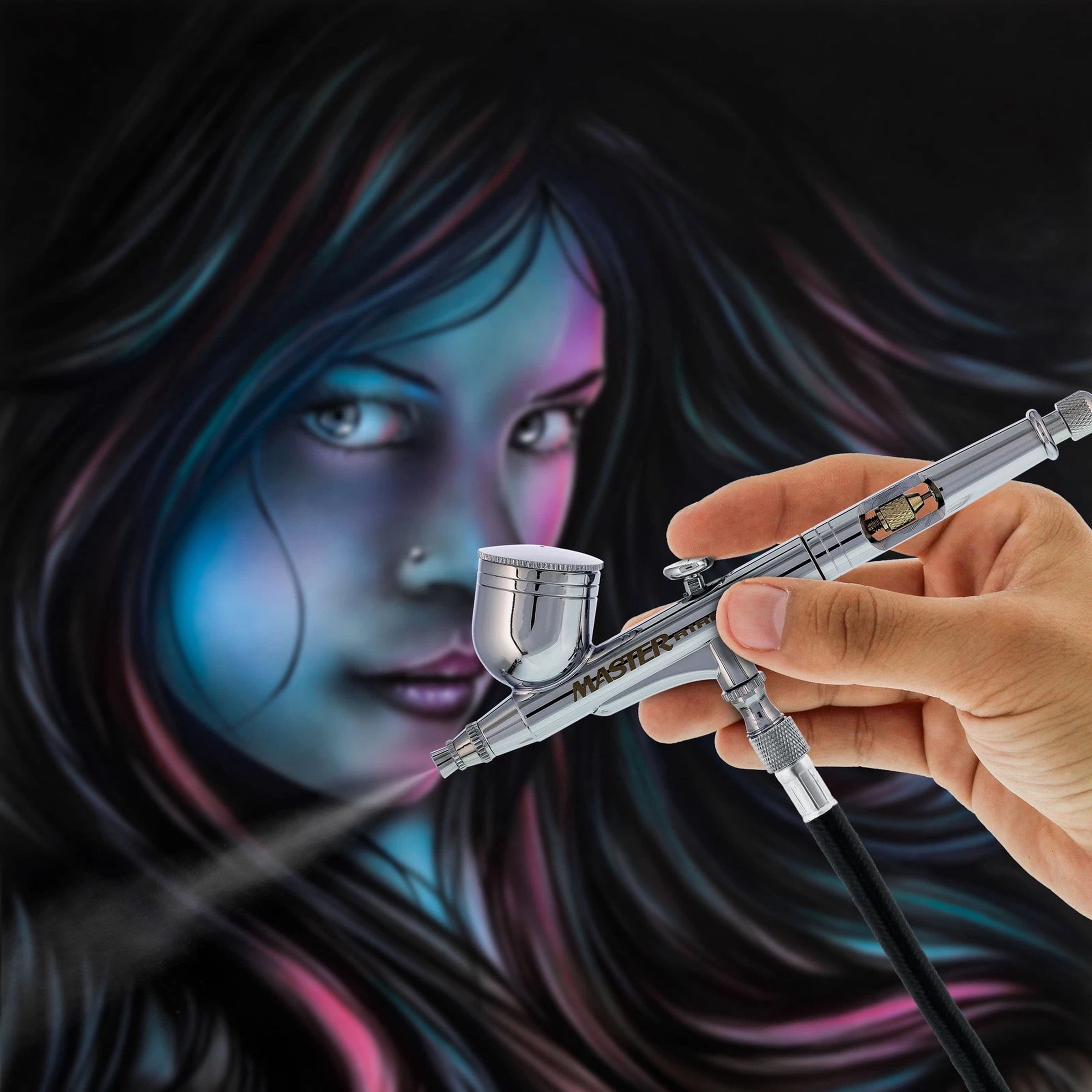 G233 Pro Set Master Gravity Airbrush Kit 3 Fluid Tips, Hobby Auto Paint Nail Art