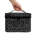 thumbnail image 3 of HELLHERO Large Capacity Large Makeup Organizer Polyester Travel Cosmetic Makeup Bag Brush Slots Travel Make Up Organizer(Dark Leopard Print), 3 of 6