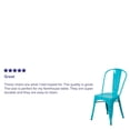 thumbnail image 2 of Commercial Grade 4 Pack Crystal Teal-Blue Metal Indoor-Outdoor Stackable Chair, 2 of 8